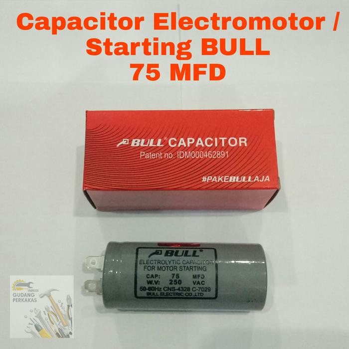 BULL Capacitor Elektromotor 75 Mfd / Capasitor Starting Motor 75 Uf