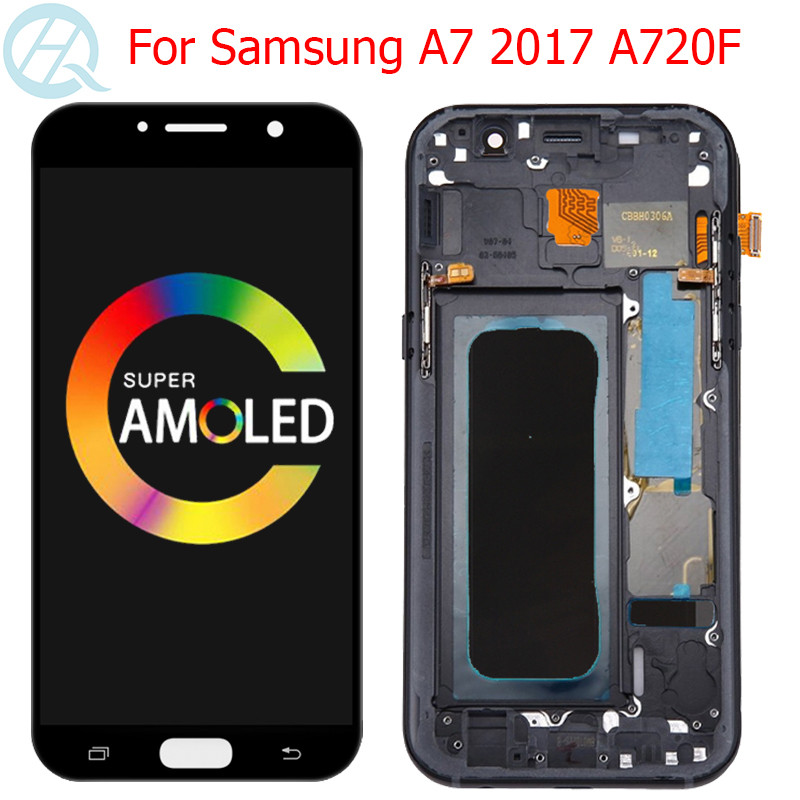 A720F Display For Samsung A7 2017 LCD With Frame 5.7" SM-A720F A720FN LCD Display Touch Screen Panel