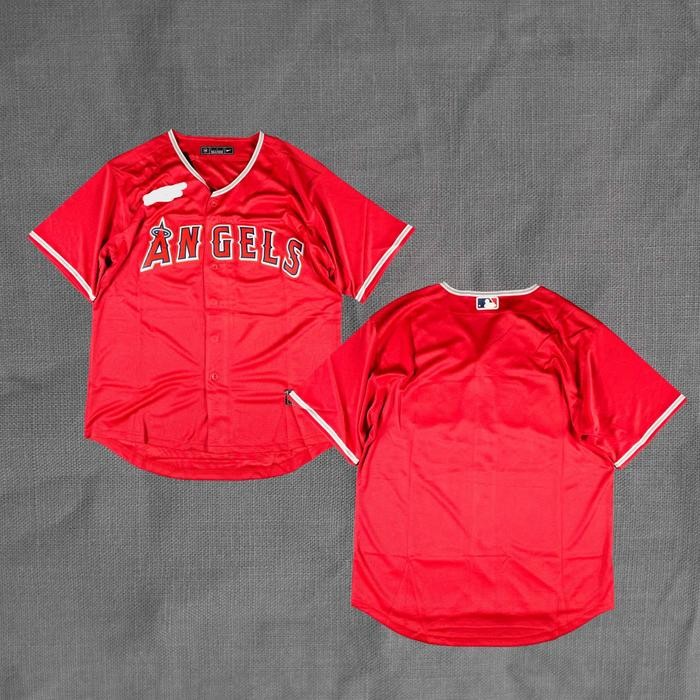 Baju Jersey Baseball MLB Los Angeles Angels Merah Premium Quality