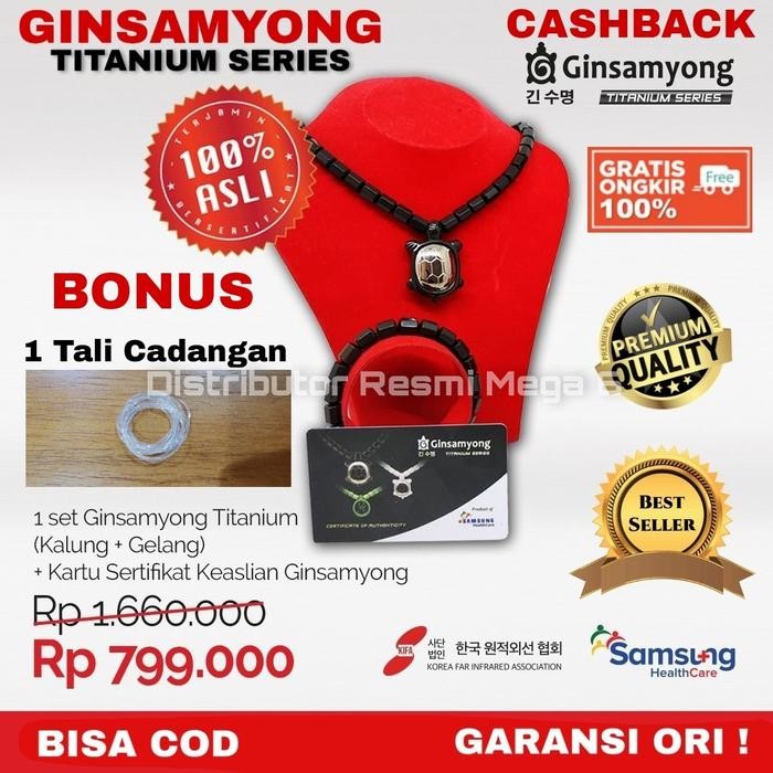 Ready PROMO  GINSAMYONG TITANIUM SERIES KALUNG KESEHATAN dijamin ASLI