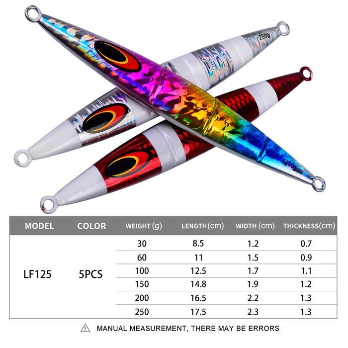 Proberos Lure Slow Jig 60g Metal Jig 100 Gram Kaleng Senter Uv Untuk Ikan Besi Batu Lambat Perahu