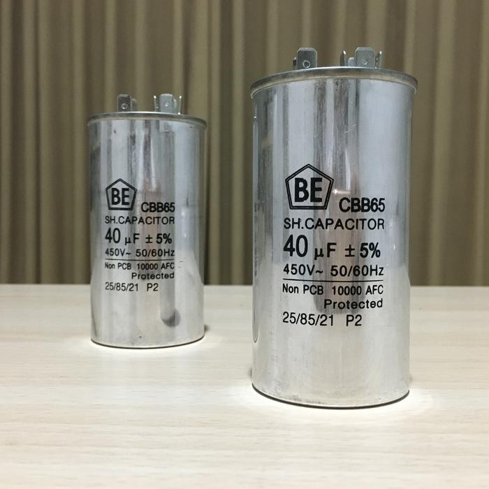 KAPASITOR AC KULKAS GENSET ALUMINIUM 40UF 450V 40 UF 450 VOLT CBB65
