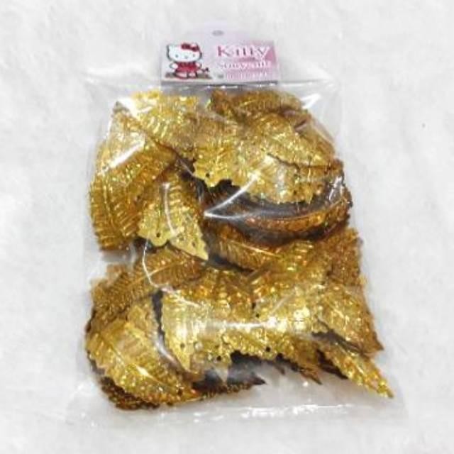 Manik Payet DAUN Emas Daun Besar Daun Pisang