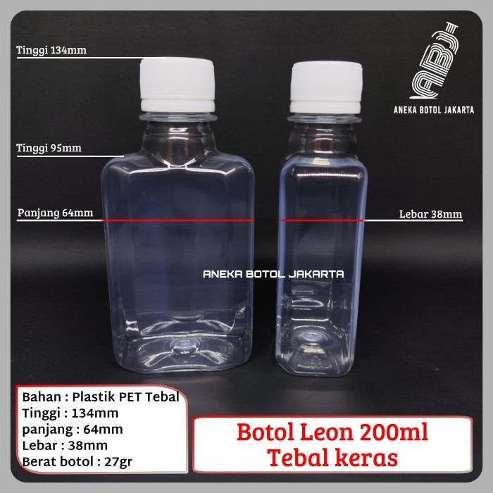 Botol leon 200ml tebal keras / Botol gepeng 200ml tebal keras