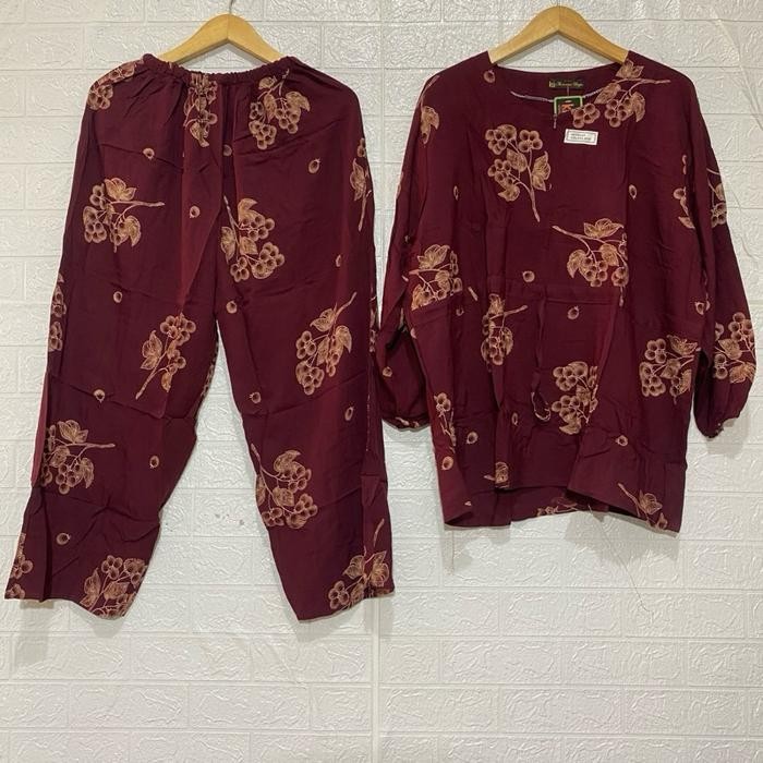 Setelan Wanita CPLP Jumbo LD 130 Kencana Ungu Label Hitam Busui Sleting Wanita Nyaman Atasan Celana