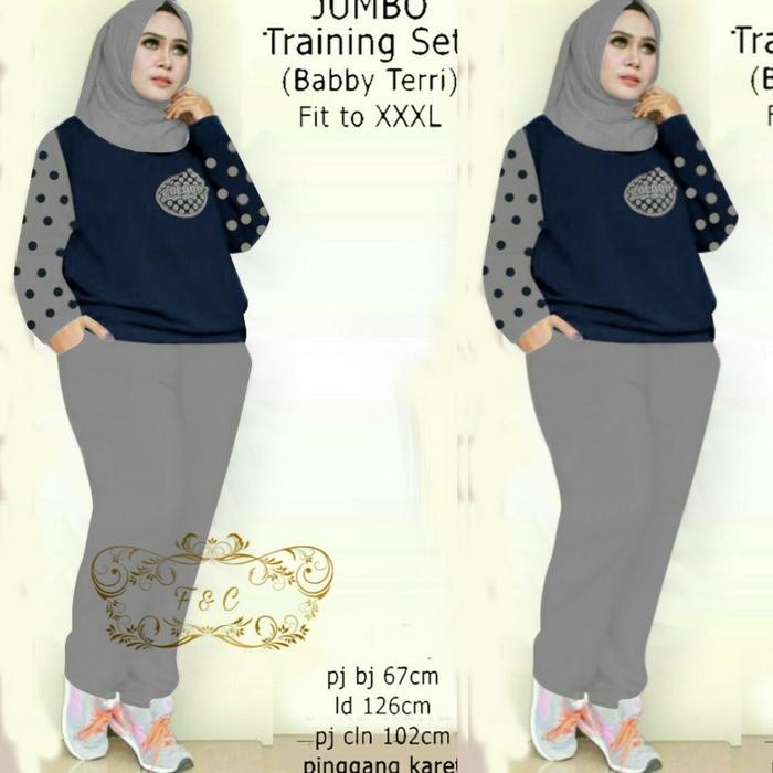 Setelan wanita shairah jumbo - Setelan Jumbo Training - Fashion Jumbo