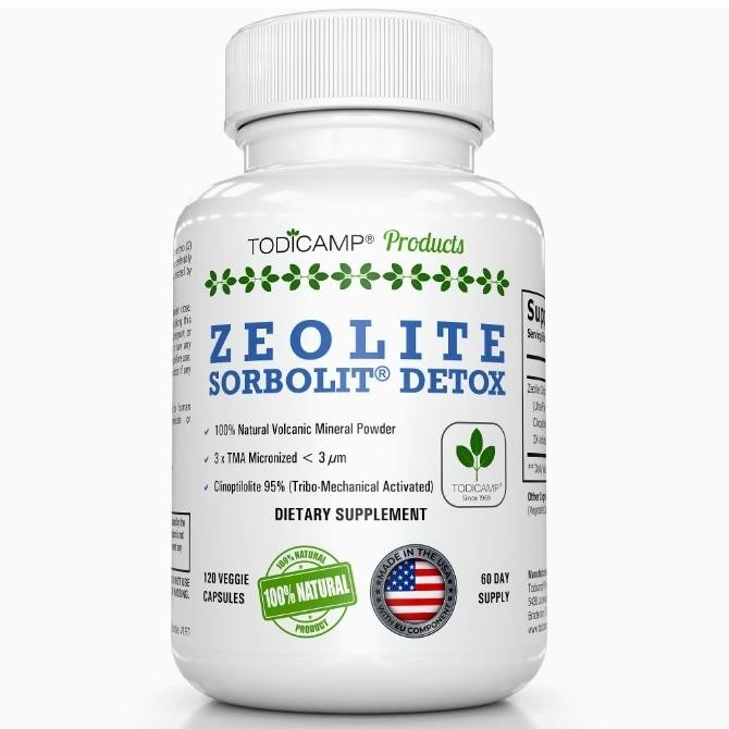 

Todicamp Zeolite Detox Sorbolit Ultra FINE 1-2 m Clinoptilolite Powder 95% 3X Activated - 120