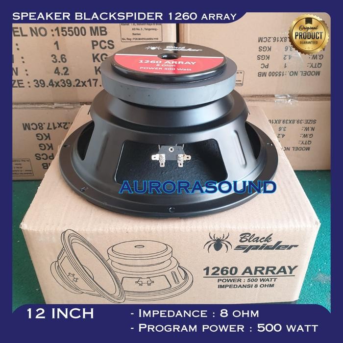 Speaker Komponen Blackspider 1260 Array 500 Watt 12 In 12In 12" Black Spider