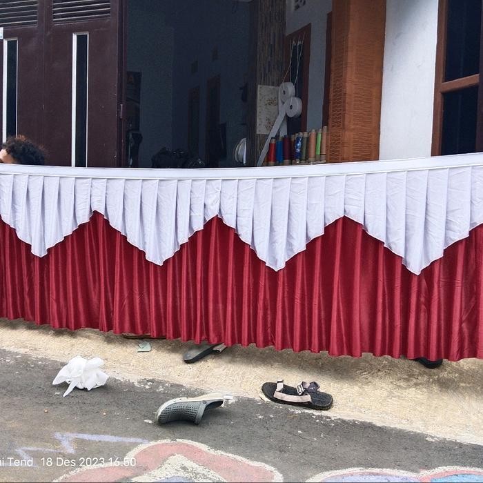 Promooo skirting meja panjang 4 meter tinggi 75 cm Taplak Meja Kain Dekorasi