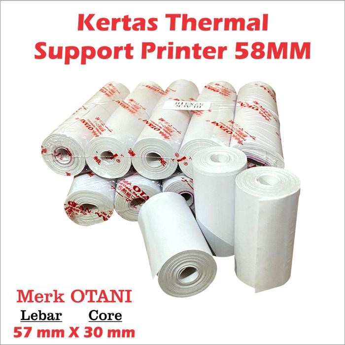 

Kertas Struk Thermal Otani 58X31 / 58X30 - Hitam Coreless Terbatas