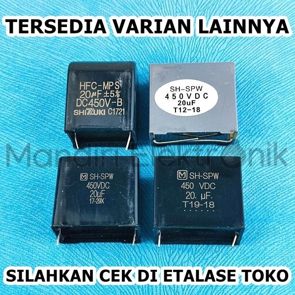 Kapasitor SH SPW 20UF 450V DC Daikin AC T19-18 Kapasitor SH-SPW