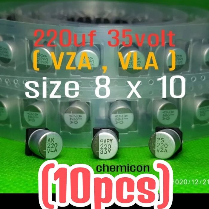 10pcs Solid kapasitor capasitor elko elco SMD 220uf 35v 220 uf 35volt
