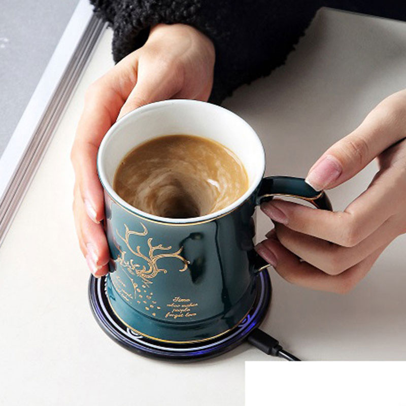Otomatis Mengaduk Sendiri Mug Magnetik Keramik Kopi Cangkir Pencampur