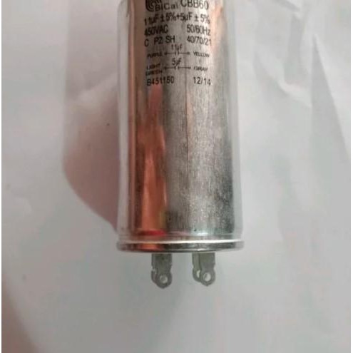 KAPASITOR CAPACITOR MOTOR MESIN CUCI 11 + 5 UF MF