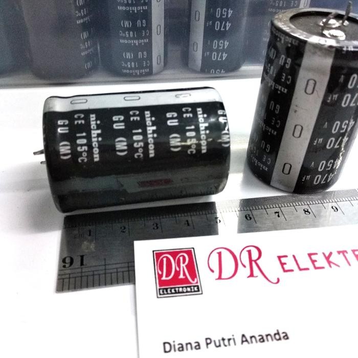 ELCO ELKO NICHICON KAPASITOR 470UF 470 UF MIKRO 450V 450VOLT 450 VOLT