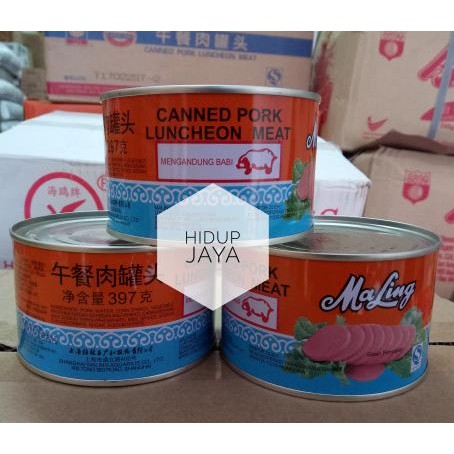 

Ma Ling Canned Pork Luncheon / Maling Daging Babi Kaleng 24 x 397gr
