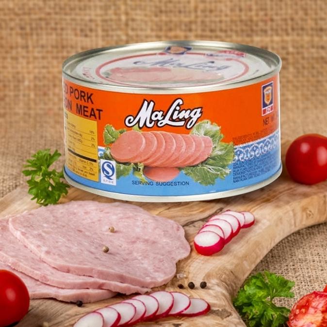 

Daging Kornet Maling Pork Luncheon Meat 397gr TTS Daging Ham Babi Kalengan Daging Ham Babi Kaleng