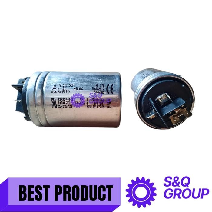 Capasitor original EPCOS 12.5+1.5uf 440VAC / Kapasitor 12,5/1,5 uf ORI