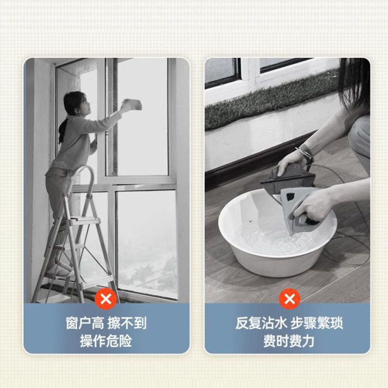 

Window Cleaner Glass Spray Mop Multifunctional Tile Wall Washing Wiper with Silicone Scraper Shower