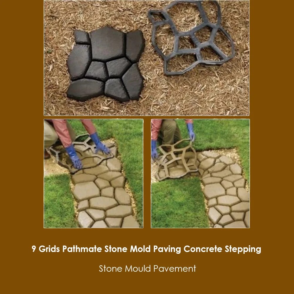 

DIY Path Maker Paver Molds Stone Brick Concrete Mold Concrete Cement Walk Garden Path Paving Paver