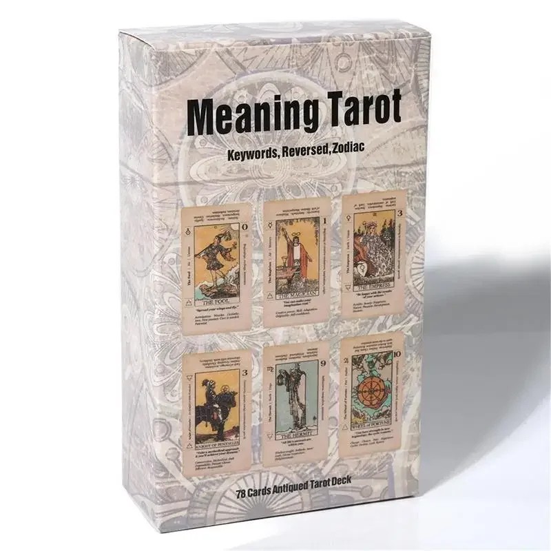 

1Pcs Deck Tarot Card With Meaning On Them Beginner Tarot Keyword Antiqued Tarot Deck Learn Tarot 78