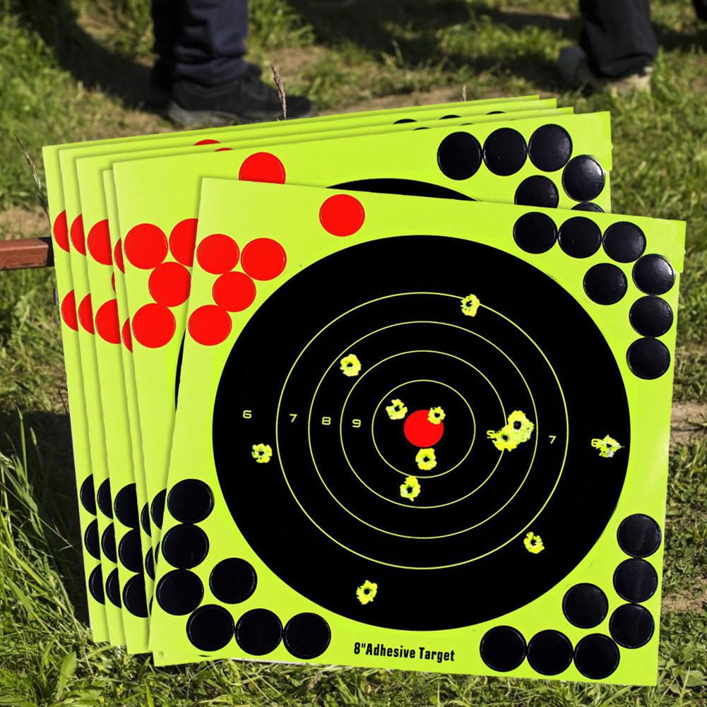

5-50pcs Round Target Pasters Shooting Stickers 8 inch Self Adhesive Reactivity Splatter Target