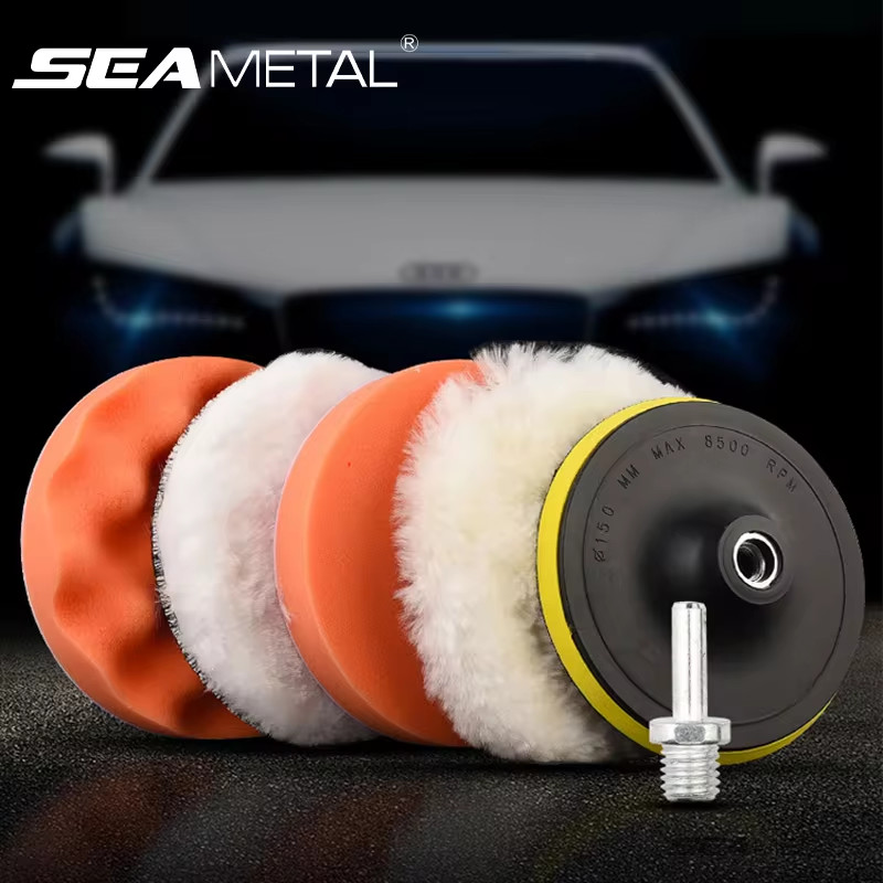 

3/4/5 Inch Drill Car Polisher Wool Polishing Machine Wax Pads Car Buffing Pads Sponge Foam Pad Kit