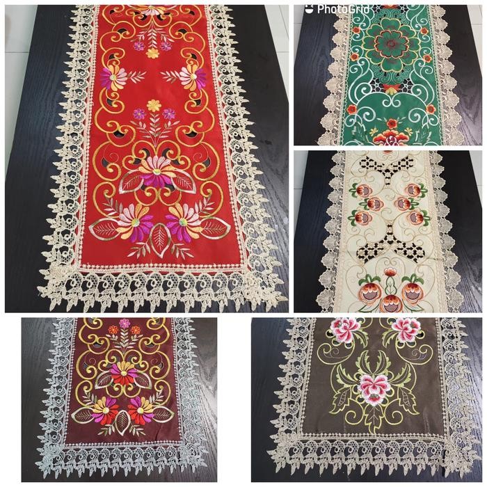 Taplak meja tamu/loper renda bordir