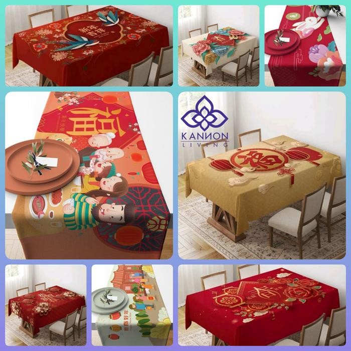 Taplak Meja Imlek Table Runner ental Sembahyang