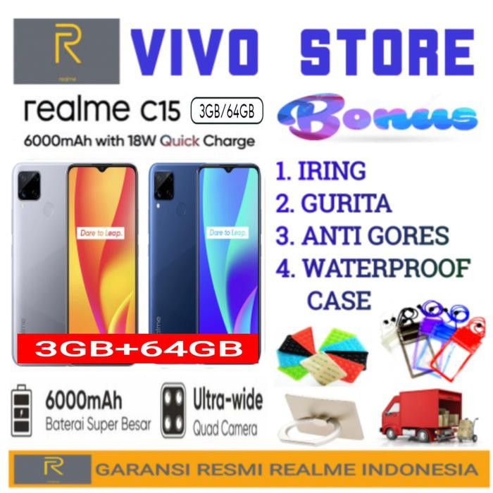 REALME C15 RAM 3/64 GB GARANSI RESMI REALME INDONESIA