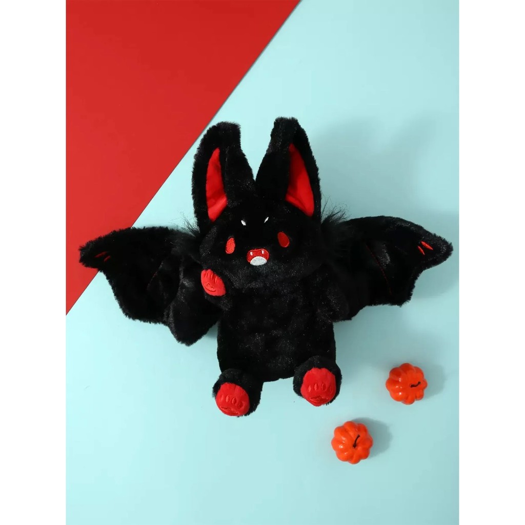 Black Bat Rabbit Plush Doll Stuffed Animal Cuddly Toy Birthday Gift Holiday Gift for Halloween Chris