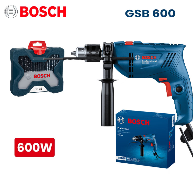 Bosch GSB 600 Impact Drill 3000rpm 600W Wired Electric Drill Forward And Reverse Rotation Brick Wall