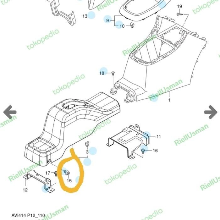 (Allthebest) klip kancing console box mobil ertiga