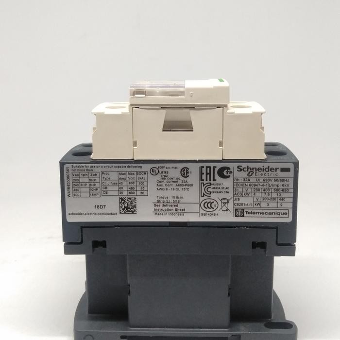 SCHNEIDER LC1D18D7 TESYS D CONTACTOR 3P AC-3 440V 18A 42 VAC COIL