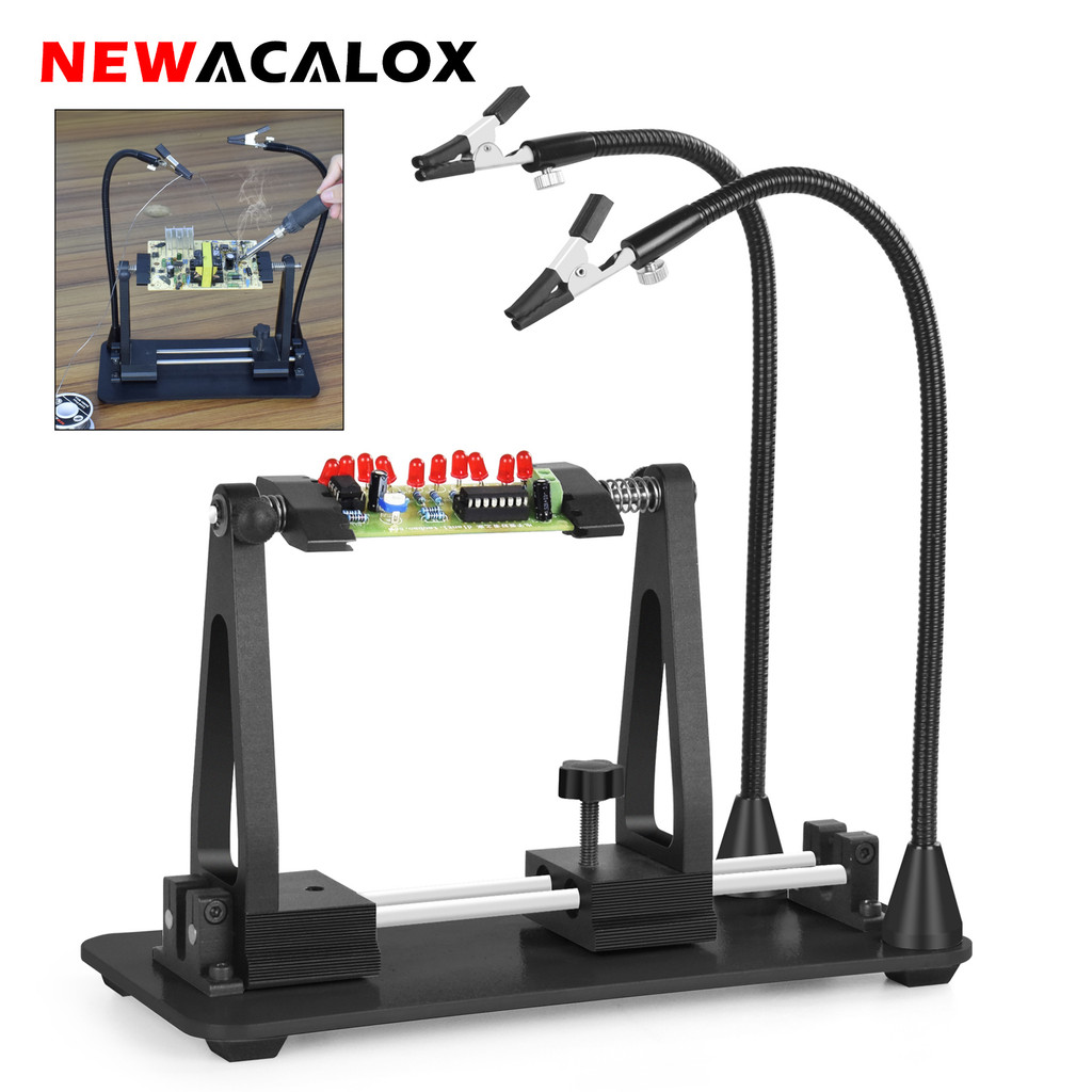 NEWACALOX 360° Adjustable PCB Holder with 2Pcs Magnetic Flexible