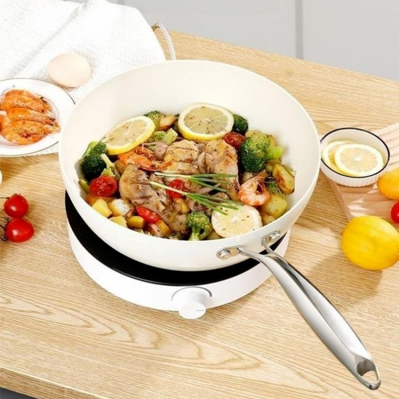Pebble ceramic non-stick white pot Induction cooker wok Universal for