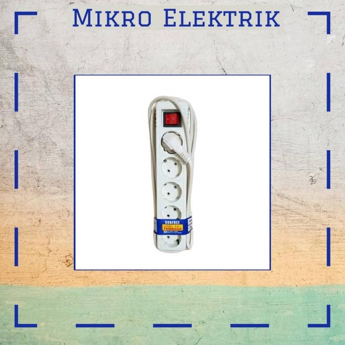 (Allthebest) StopKontak Sunfree +Kabel 5Lobang 1,5M 3M 5M