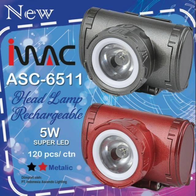 (Allthebest) Senter Kepala Rechargeable 5w iMac ASC-6511