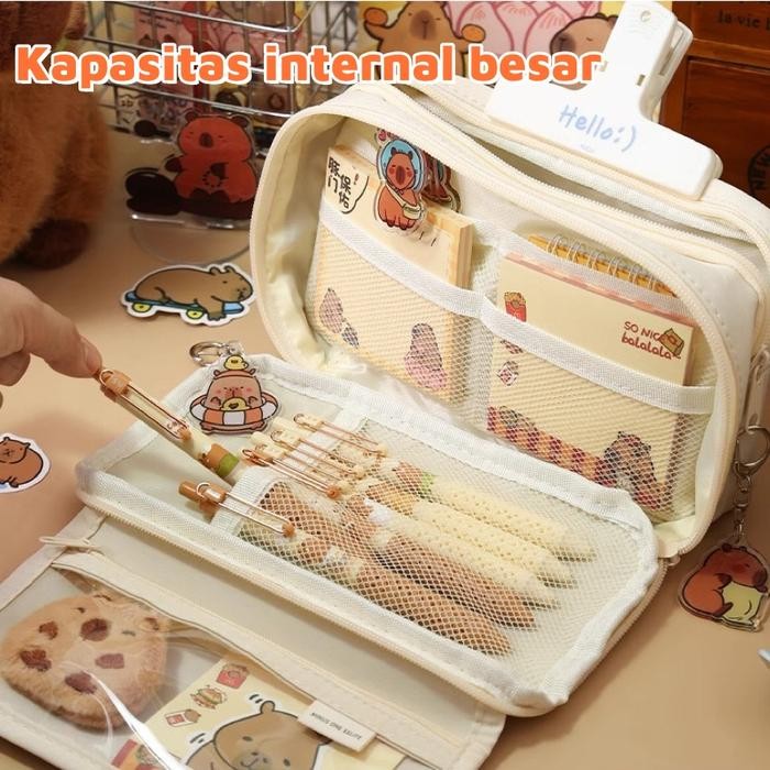 

NYBEBY26 CUTE CAPYBARA FABRIC PENCIL CASE / KOTAK PENCIL-CASE / KAPIBARA KOTAK PENSIL 9 LAPIS