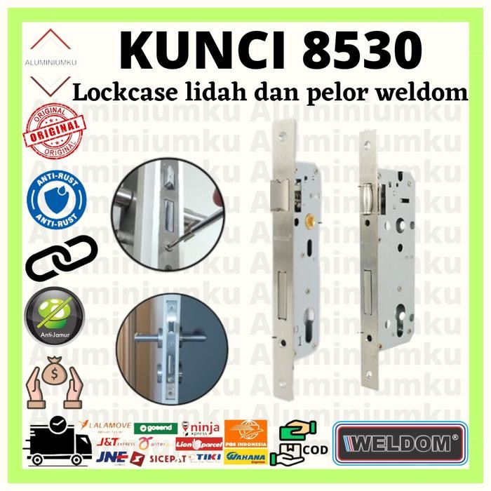 Body Kunci Pintu Rumah Pelor Roller / Lockcase Aluminium WELDOM