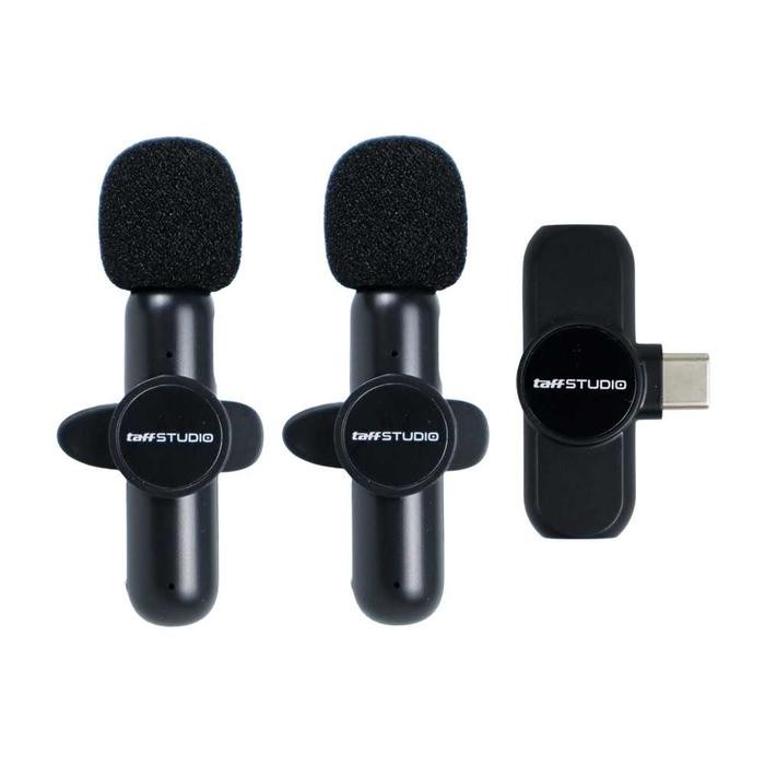 Microphone Jepit Wireless 2 Mic Clip On HP Smartphone USB Type-C