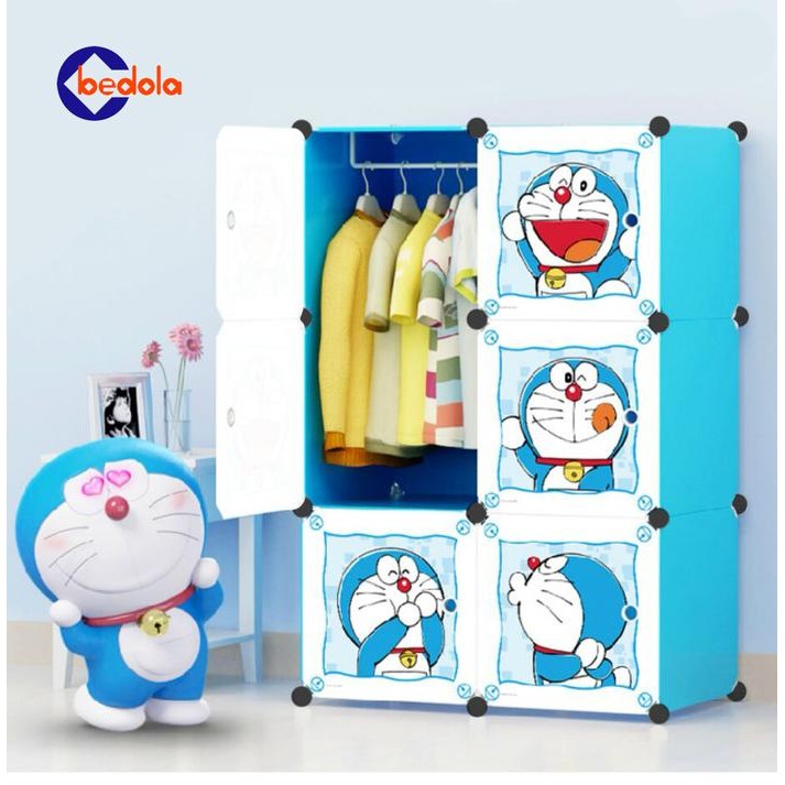 Lemari Pakaian Lemari Plastik Lemari Baju Lemari Susun Portable 6P