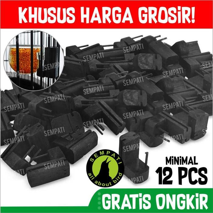 GROSIR Holder Cepuk Premium Pendek Holder Tempel Wadah Pakan Burung