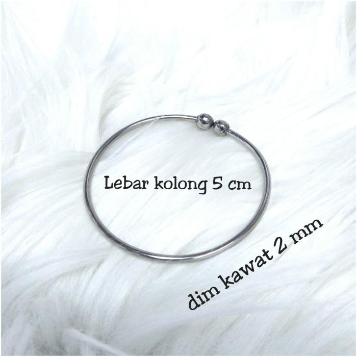 Gelang pentol unisex besi/baja putih (monel)