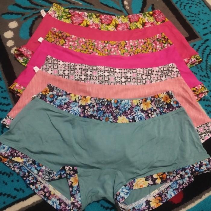 Celana Dalam Boxer Wanita Size XL Per Lusin (12 pcs)
