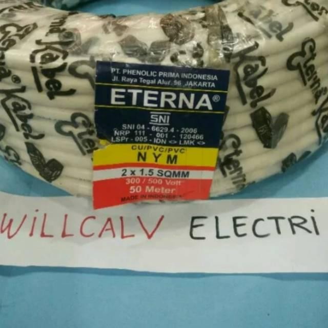 [Allthebest] KABEL ETERNA NYM 2X1.5 MM - KABEL KAWAT TEMBAGA ETERNA 2X1.5