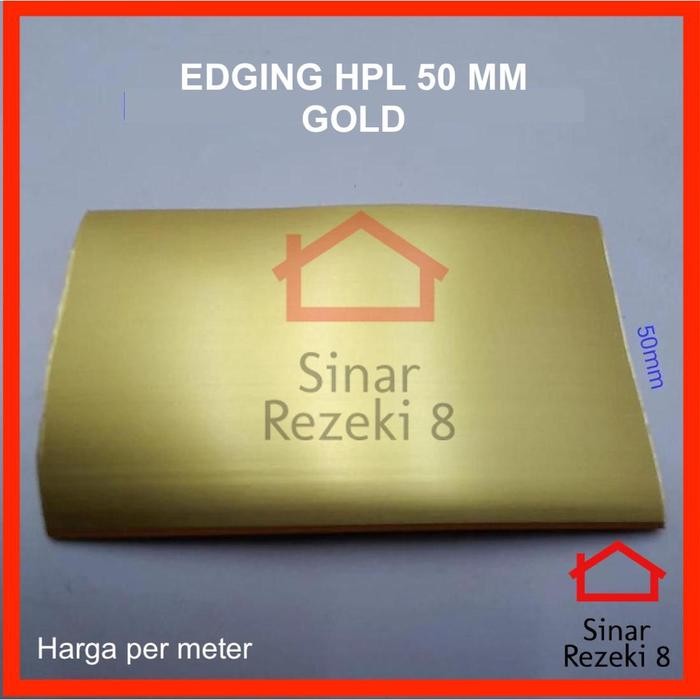 (Allthebest) Edging HPL GOLD 50 MM / Emas Pinggiran List Meja Kayu