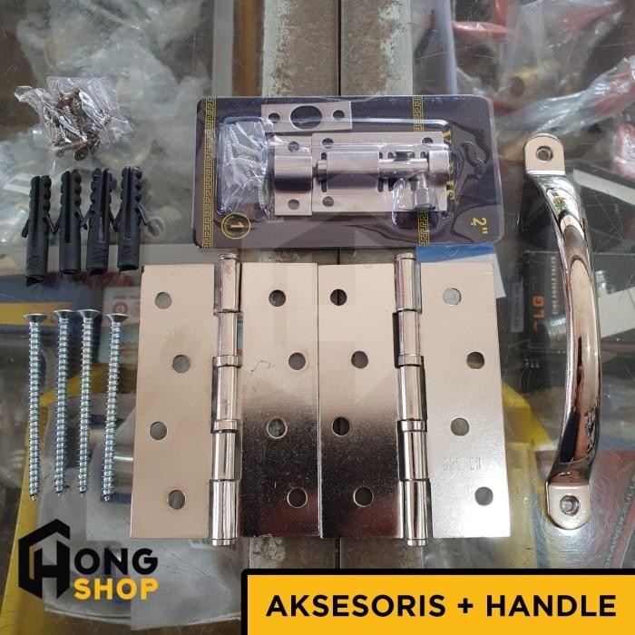 Executive Pintu Kamar Mandi PVC TEBAL + Motif Aluminium - LM Super White