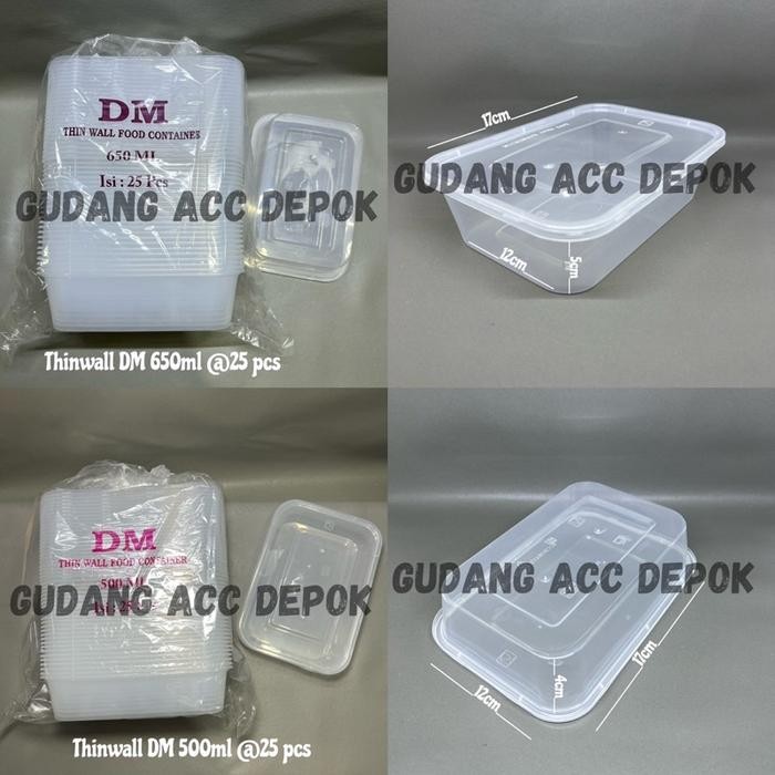 (Allthebest) Thinwall kotak panjang/kotak makan/kotak nasi/kotak plastik