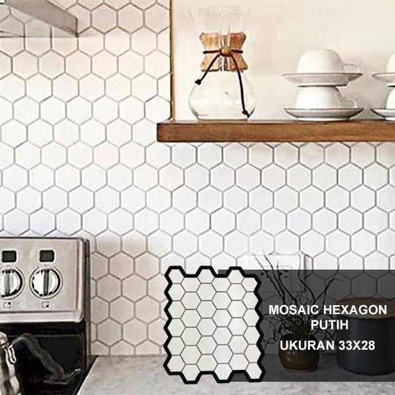 Executive MOZAIK KERAMIK DINDING DAPUR PUTIH 33X28 / MOZAIC KERAMIK PUTIH